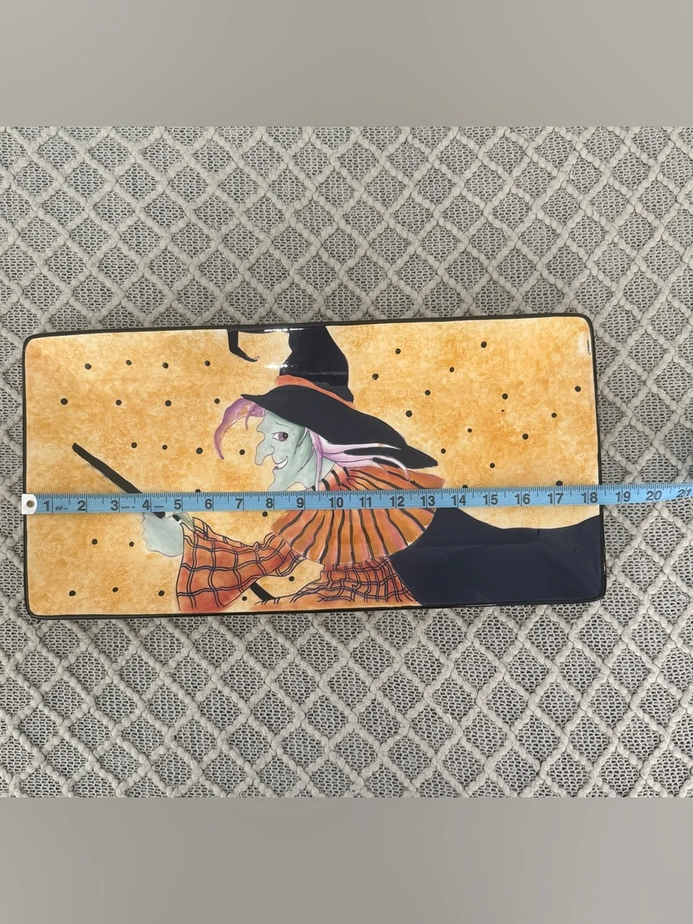 Certified International Halloween Witch Platter - Orange, Black, Green, Purple